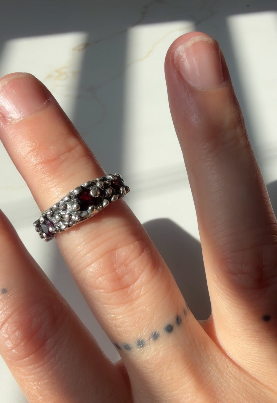 Garnet & Ash Ring