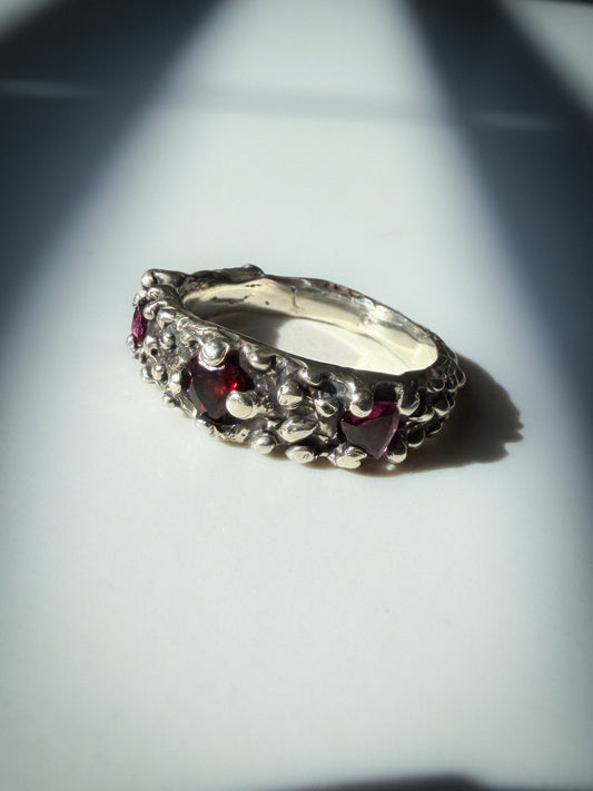 Garnet & Ash Ring