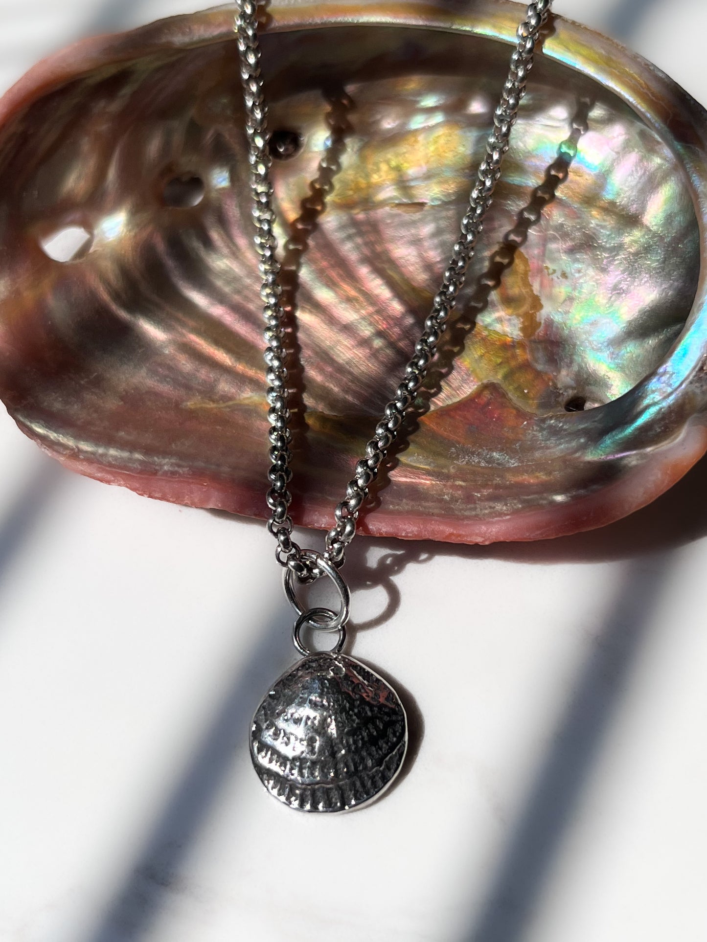 Mini shell charm on chain 