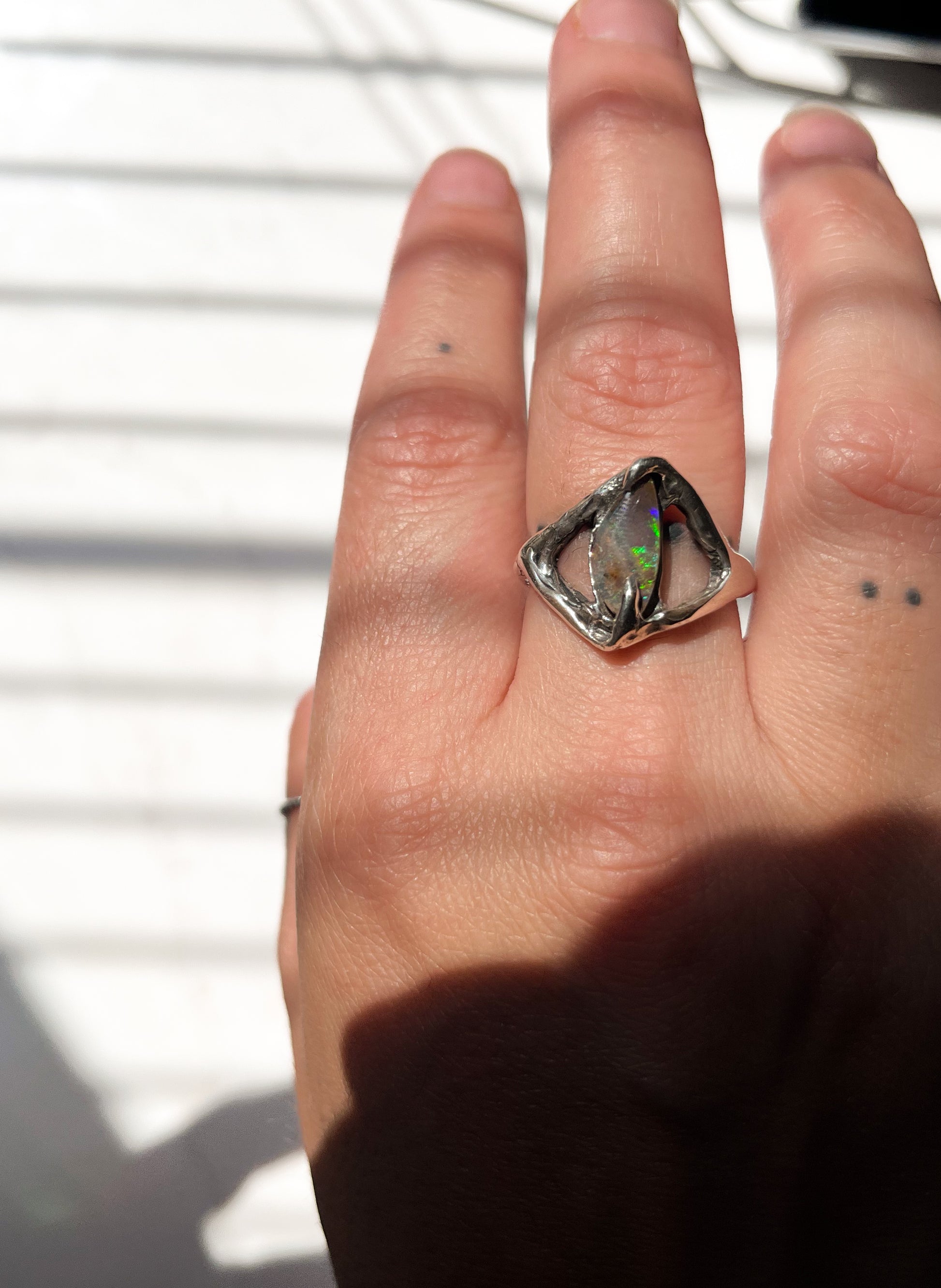 Opal Tales Ring on Hand