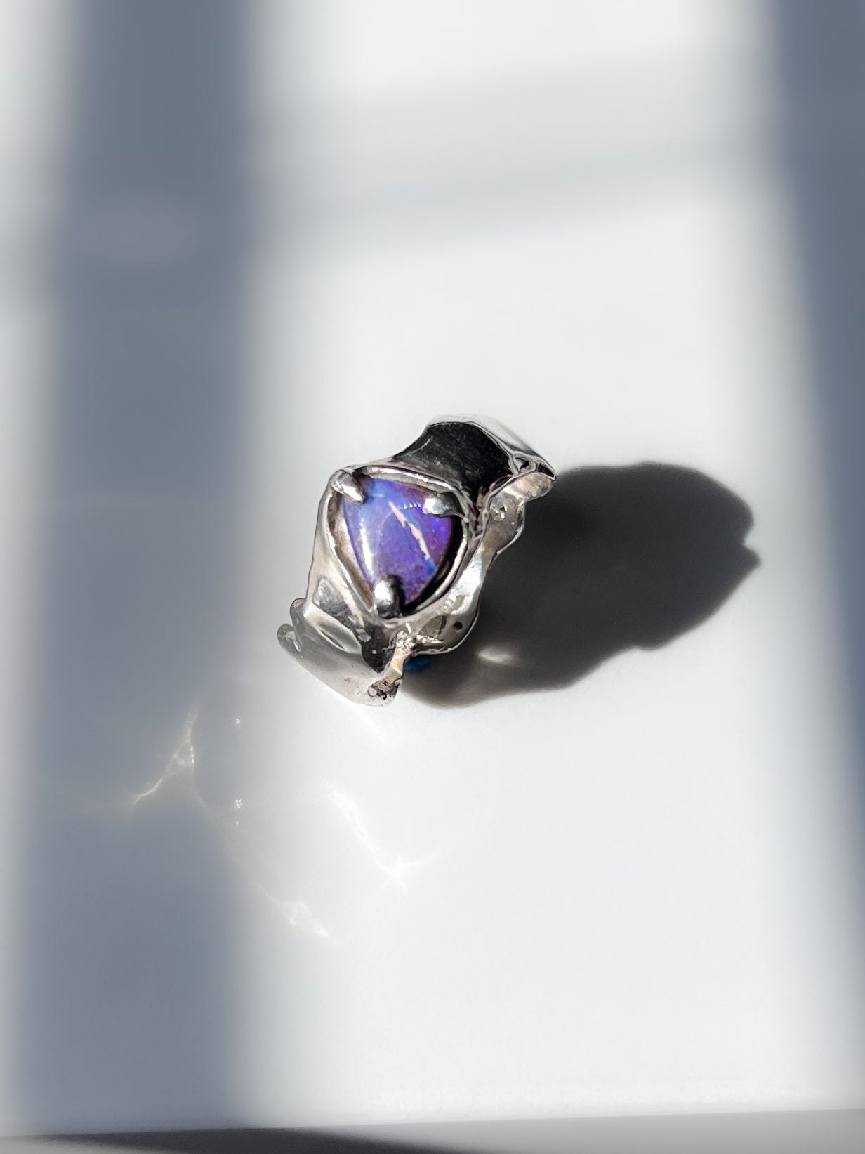 Top View Blue Opal Ring